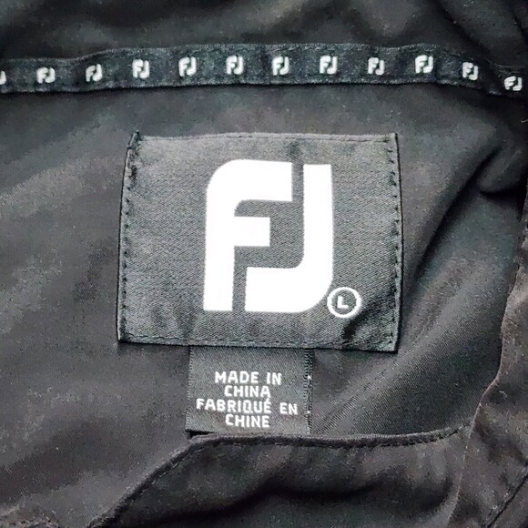 FootJoy Golf Vest Size L 1/4 Zip Button Snap Black Pullover Windbreaker - Picture 4 of 12